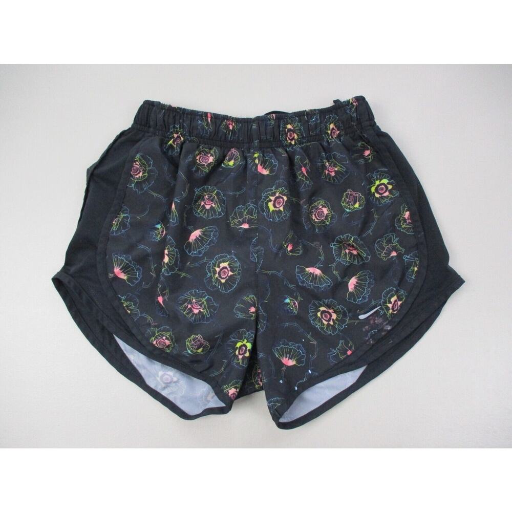 Nike Dri Fit Tempo Floral Print Running Shorts Womens XS Black Lined AH7124-011 - Picture 10 of 11